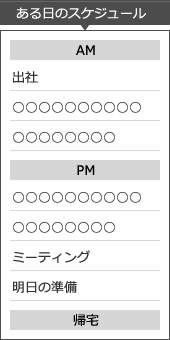 ある日のスケジュール